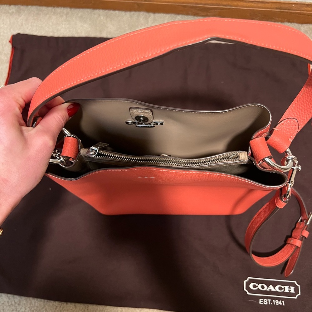 Coach Coral Leather Shoulder Bag - Picture 6 of 14